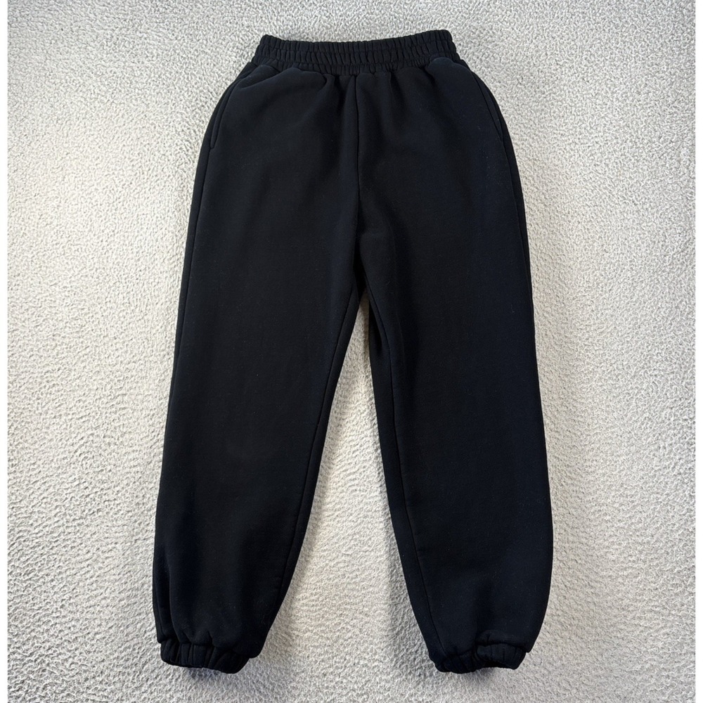 Comfrt Signature Sweatpants Medium Fleece Jogger Tapered Zip Pocket Black